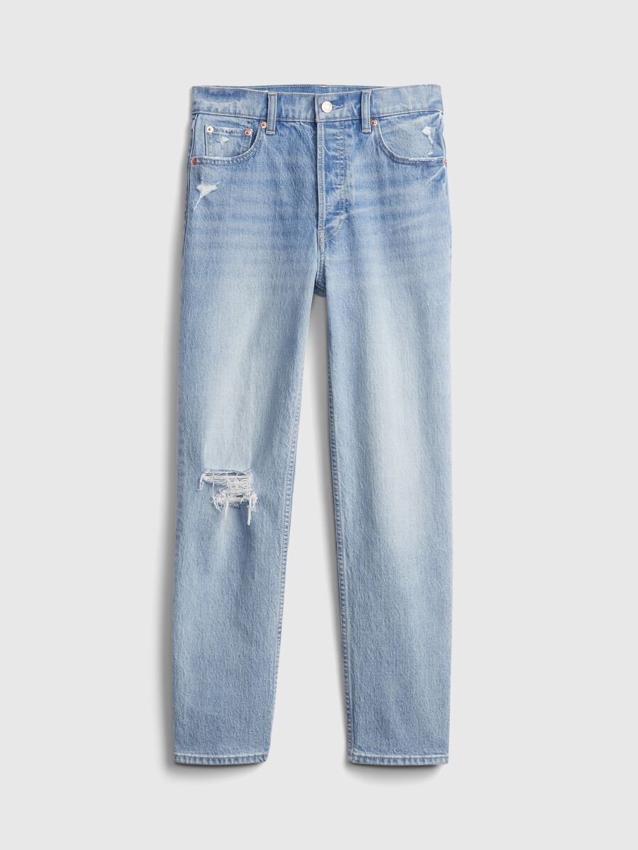 Jeans straight fit con abrasioni Donna_2