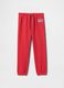 Red cotton blend trousers with elastic_0