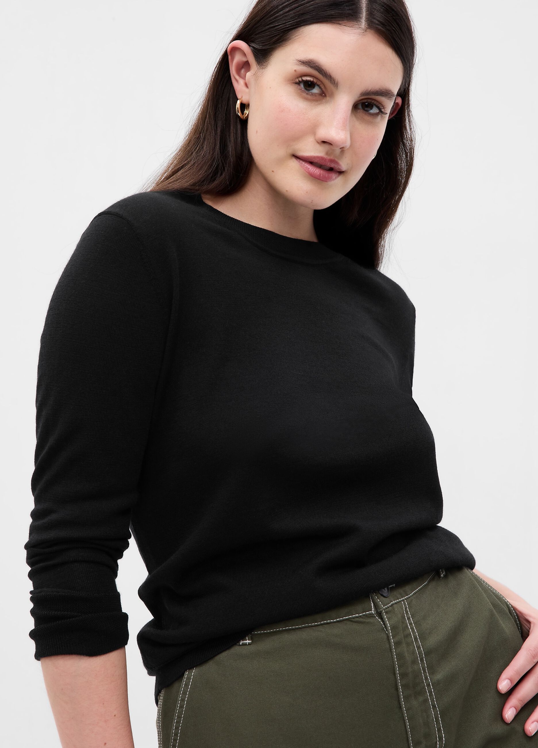 Merino wool pullover with round neck_3