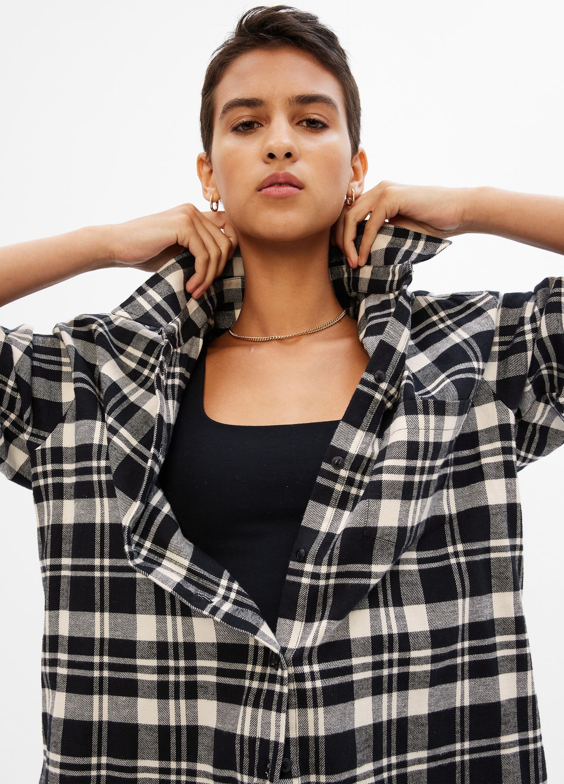 Oversize shirt in check flannel