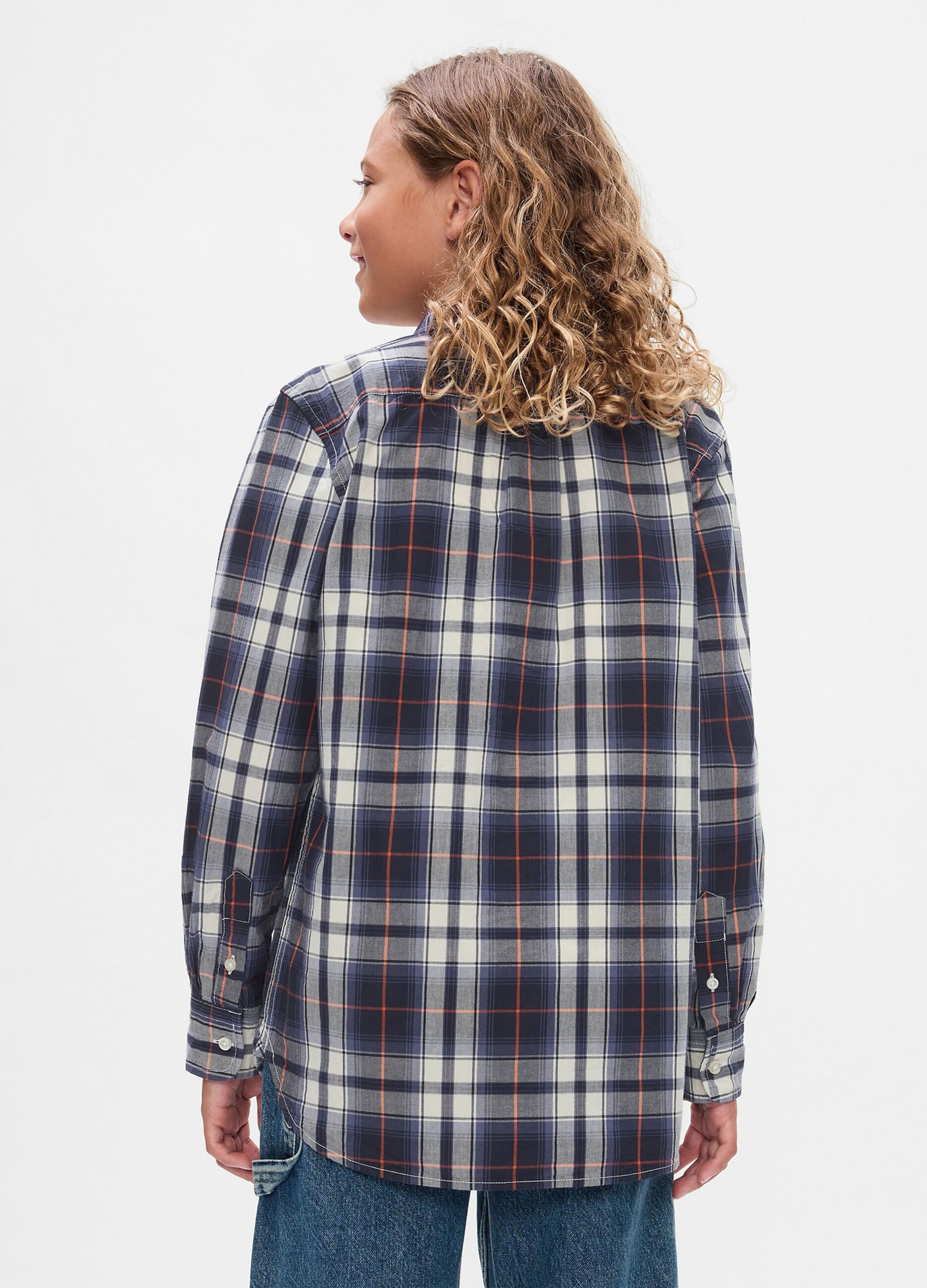 Camicia in popeline con stampa check_2