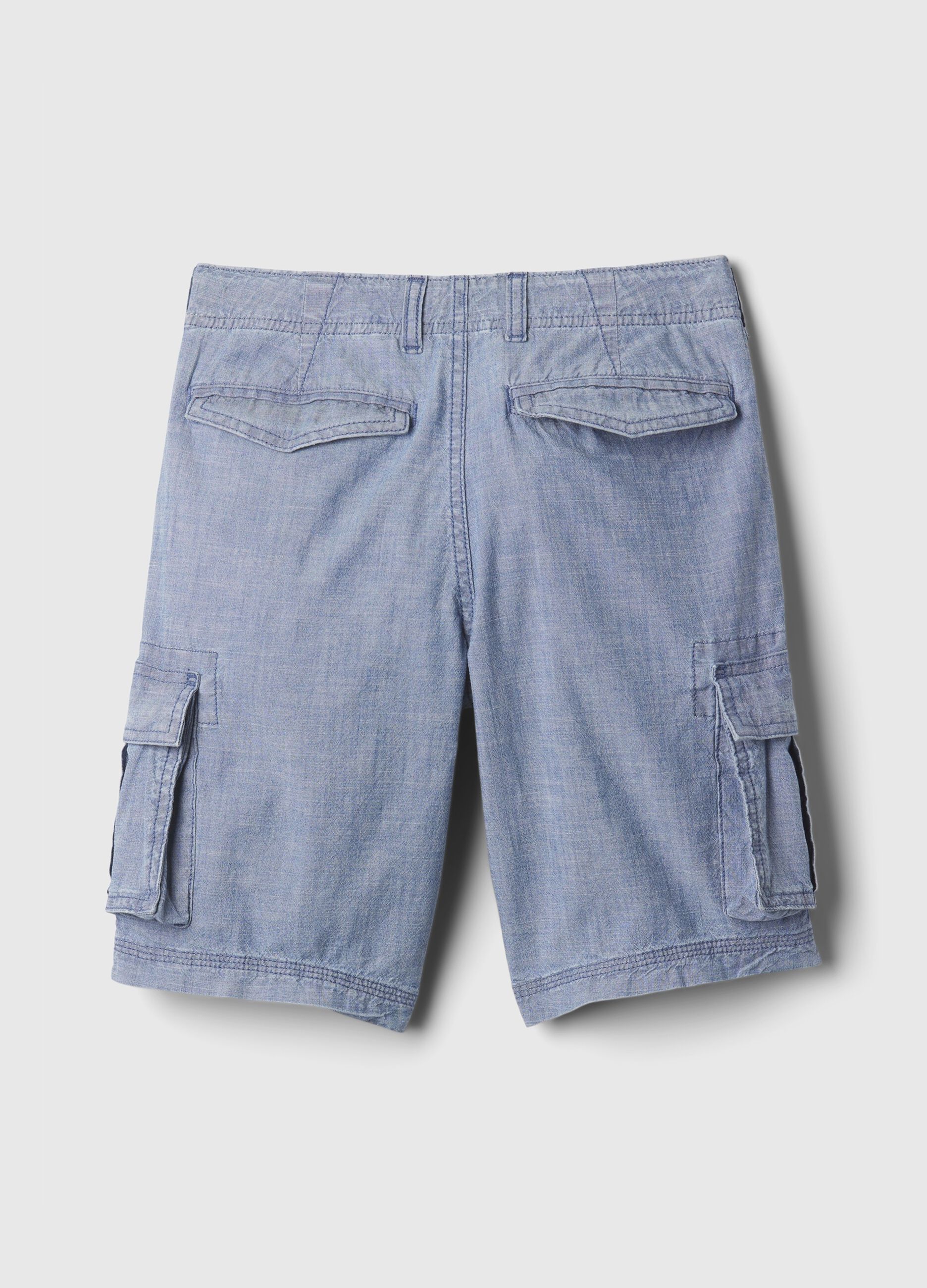 Bermuda cargo in cotone chambray_4