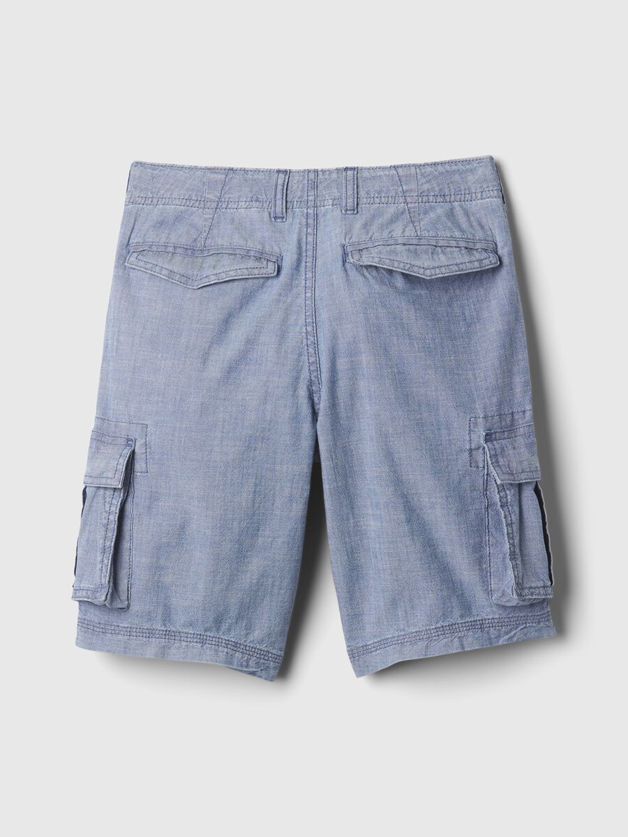 Bermuda cargo in cotone chambray Bambino_4