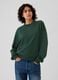 Oversized sweatshirt with round neck and crossover detail_0