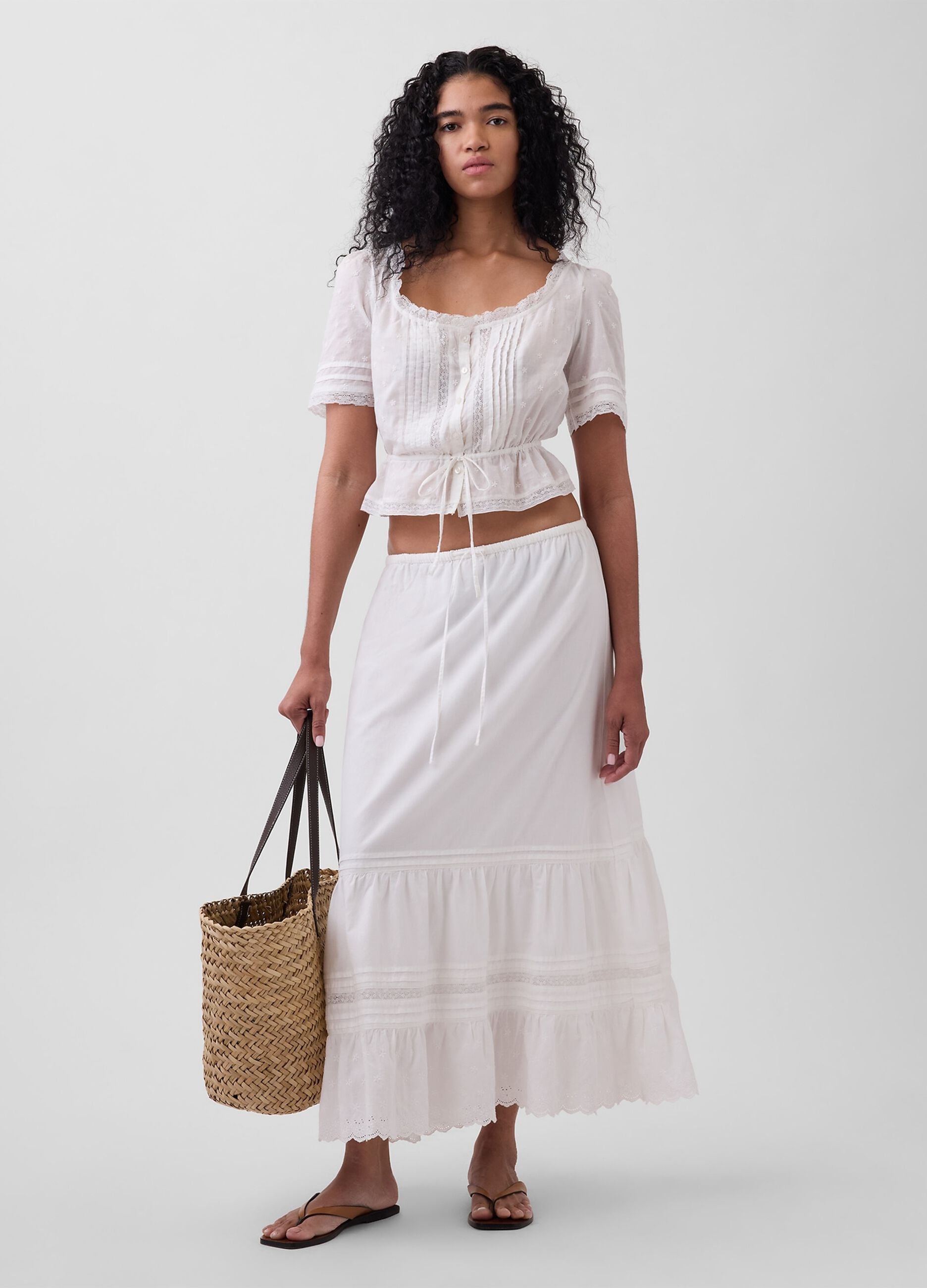 Blusa in puro cotone con maniche corte