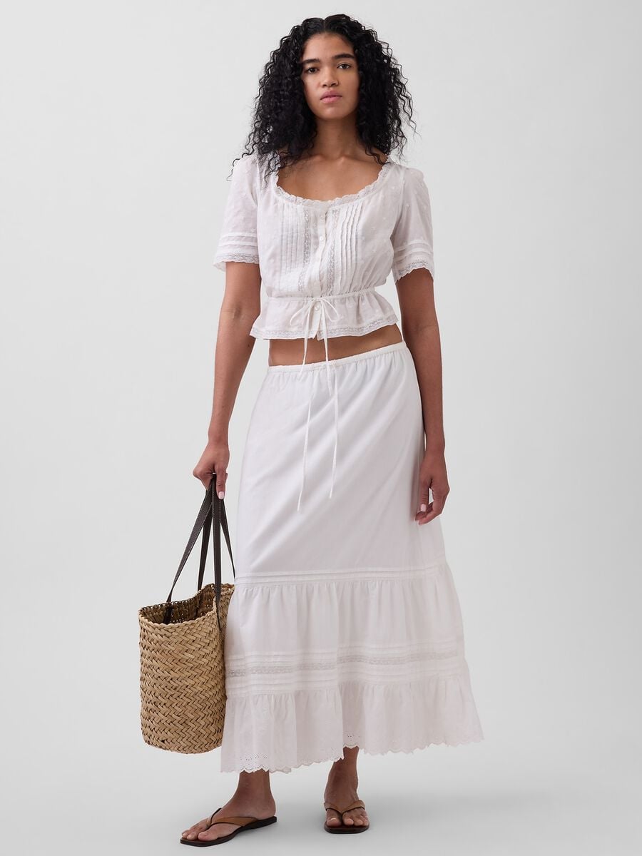 Blusa in puro cotone con maniche corte Donna_2