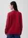Maglione girocollo in puro cotone rosso regular fit_2