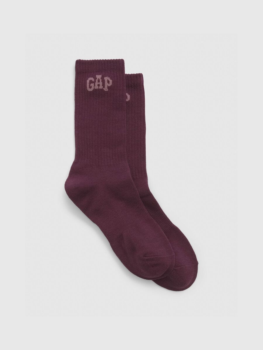 Short socks with jacquard logo Man_0