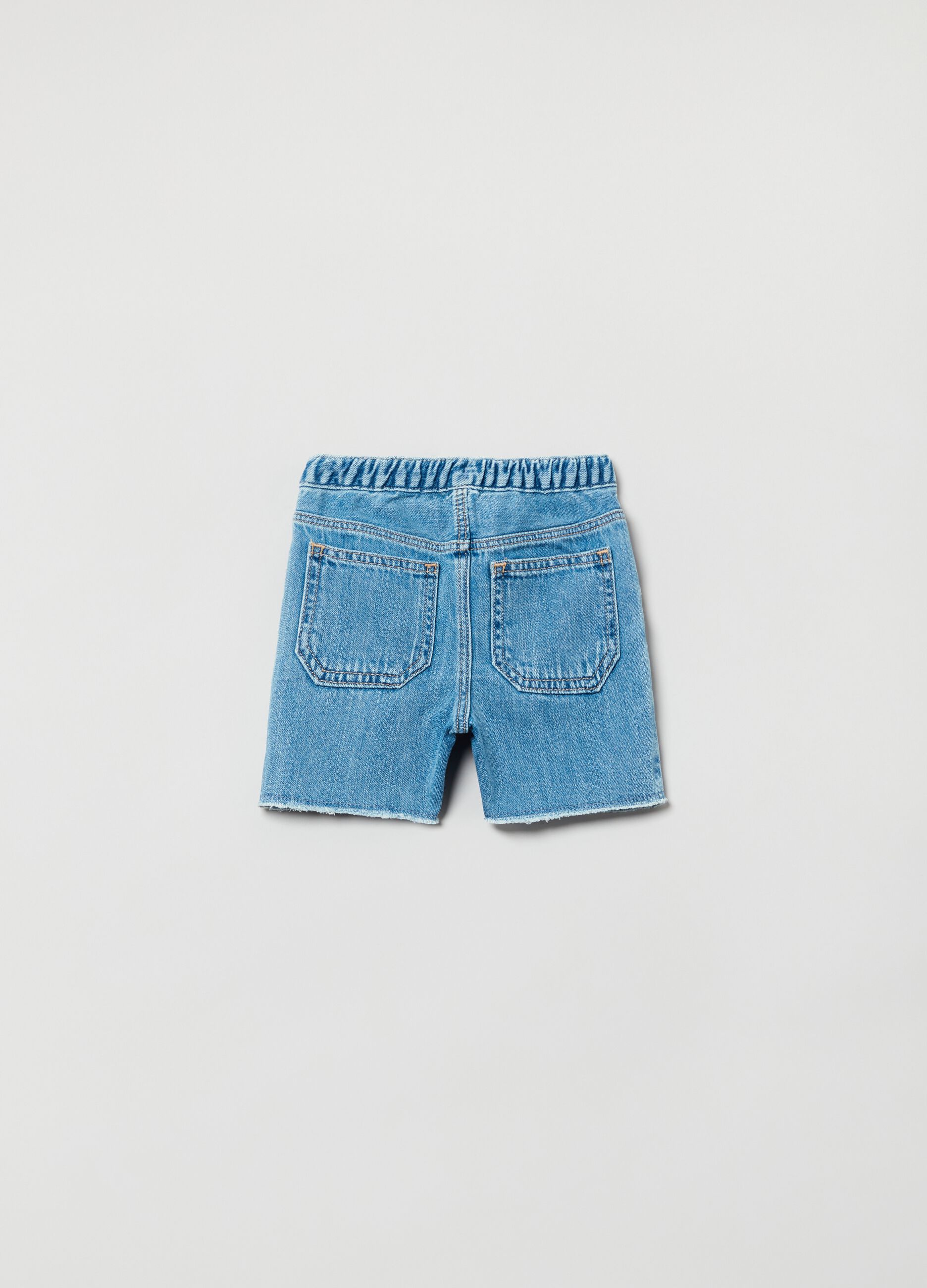 Denim shorts with drawstring_1