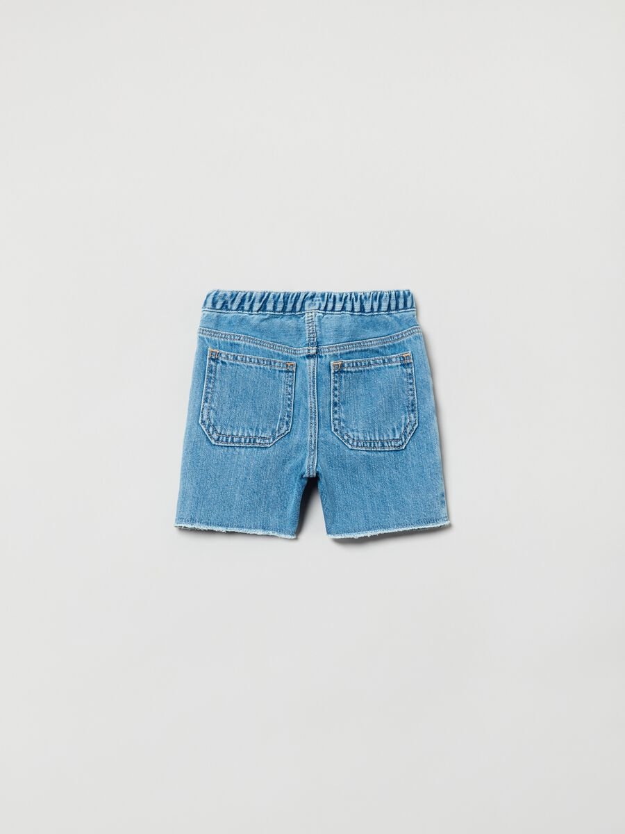 Shorts in denim con coulisse Neonato_1