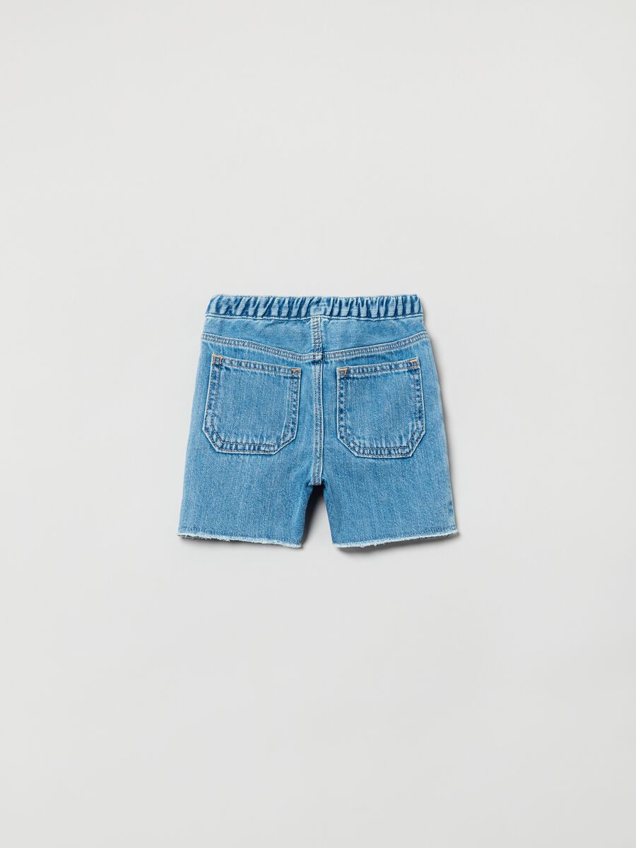 Denim shorts with drawstring Newborn Boy_1