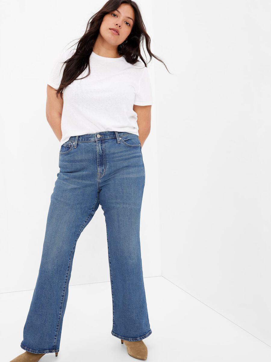 Flare-fit jeans with misdyed effect Woman_2