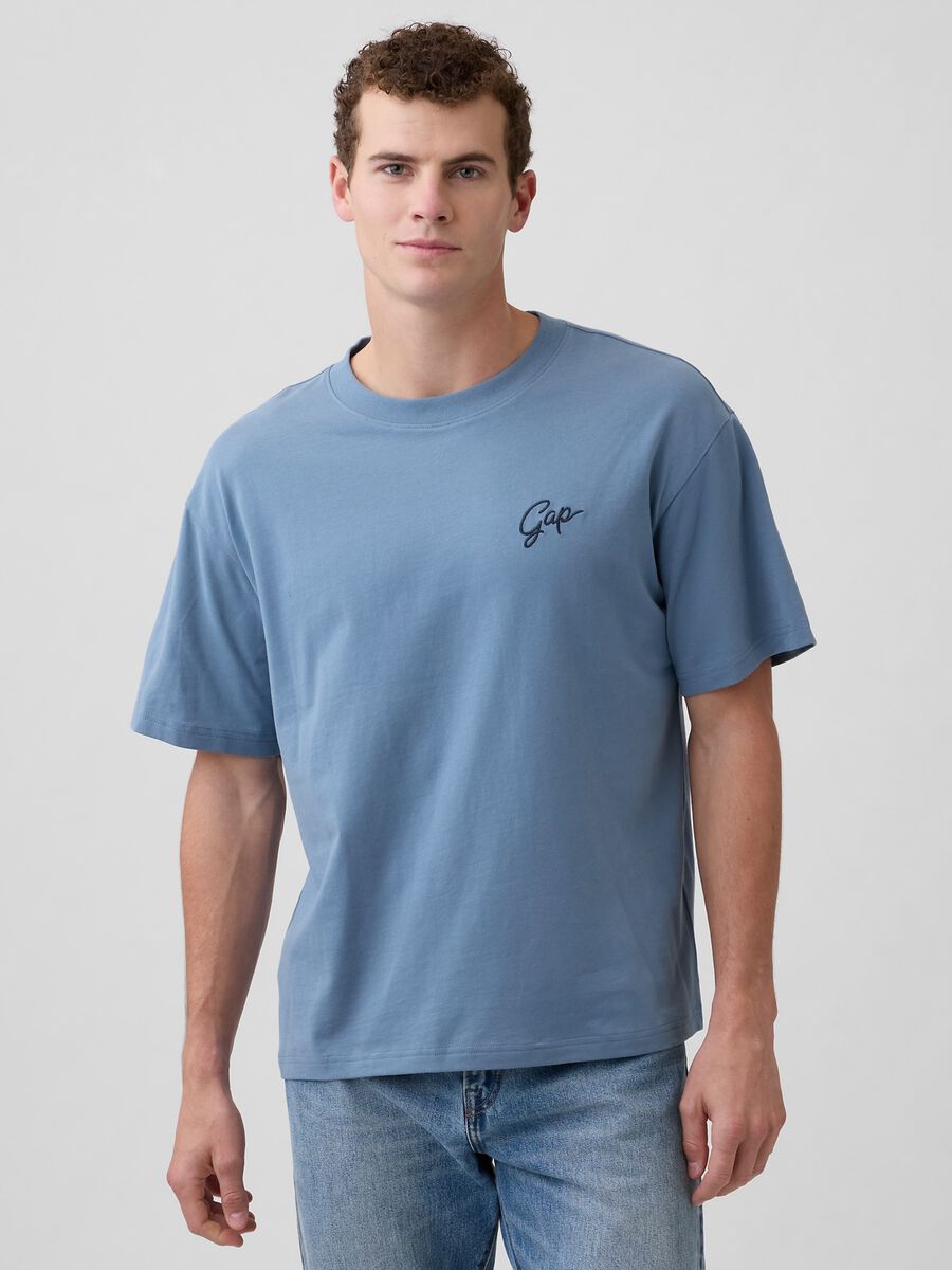 T-shirt in cotone a maniche corte con logo GAP Uomo_0