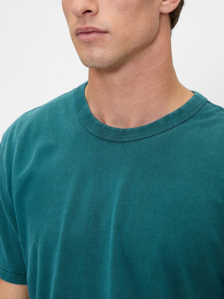 T-shirt verde a maniche corte in cotone Uomo_3