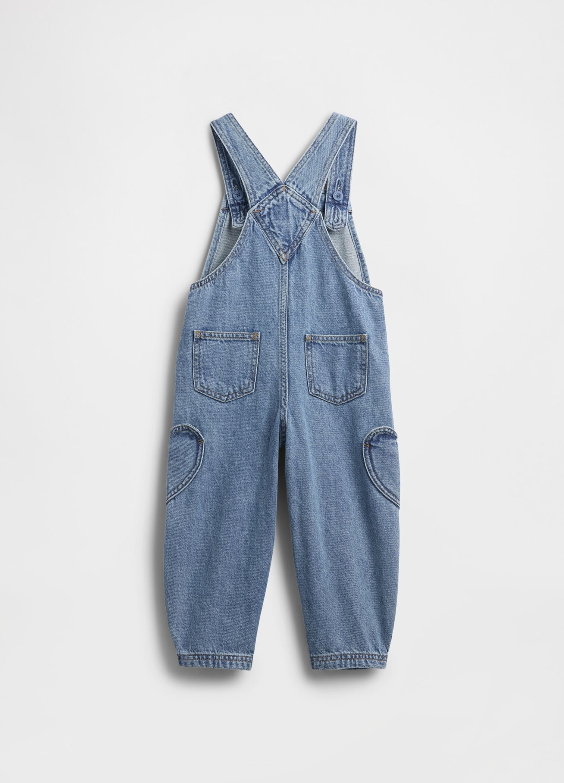 Salopette denim in cotone per bambina_2