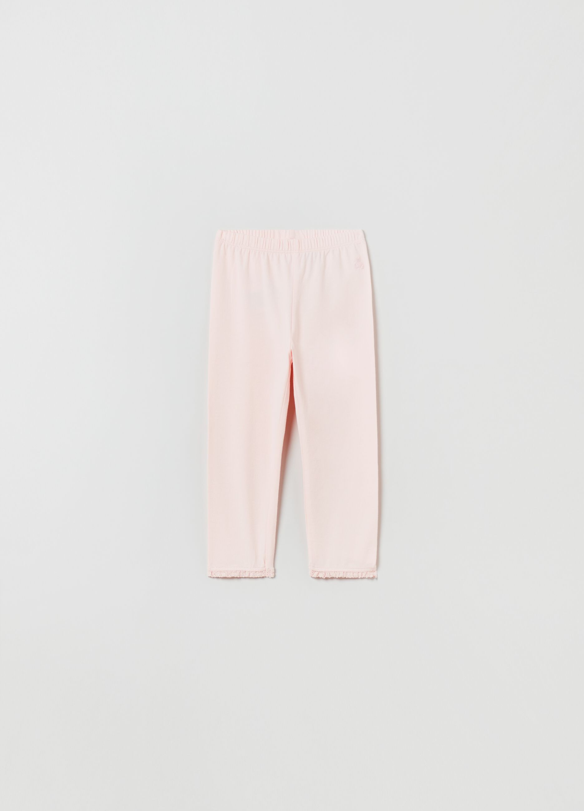 Leggings con applicazione crochet