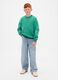Felpa verde girocollo in cotone_2