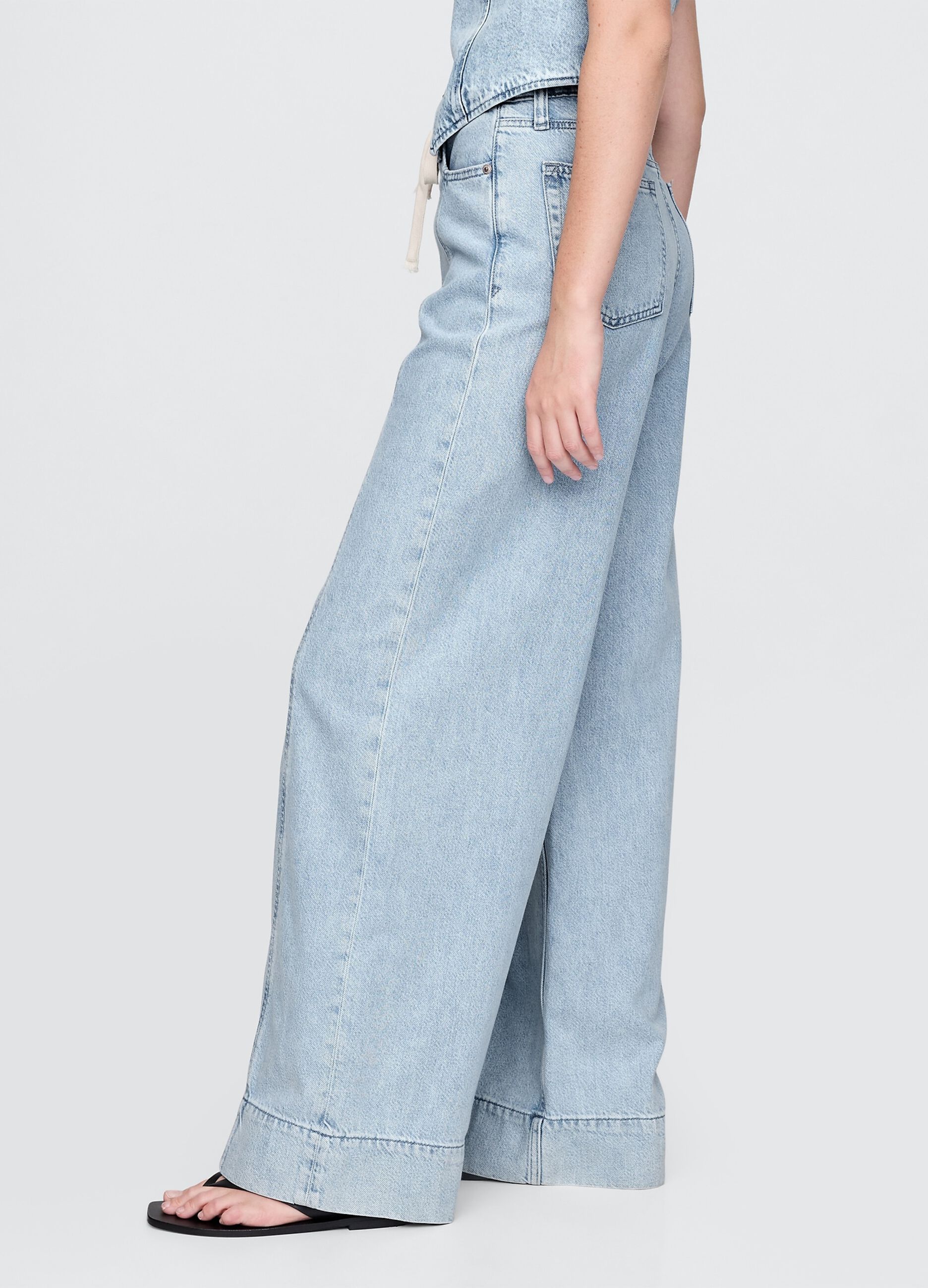 Pantaloni ampi in denim chiaro Gap_2