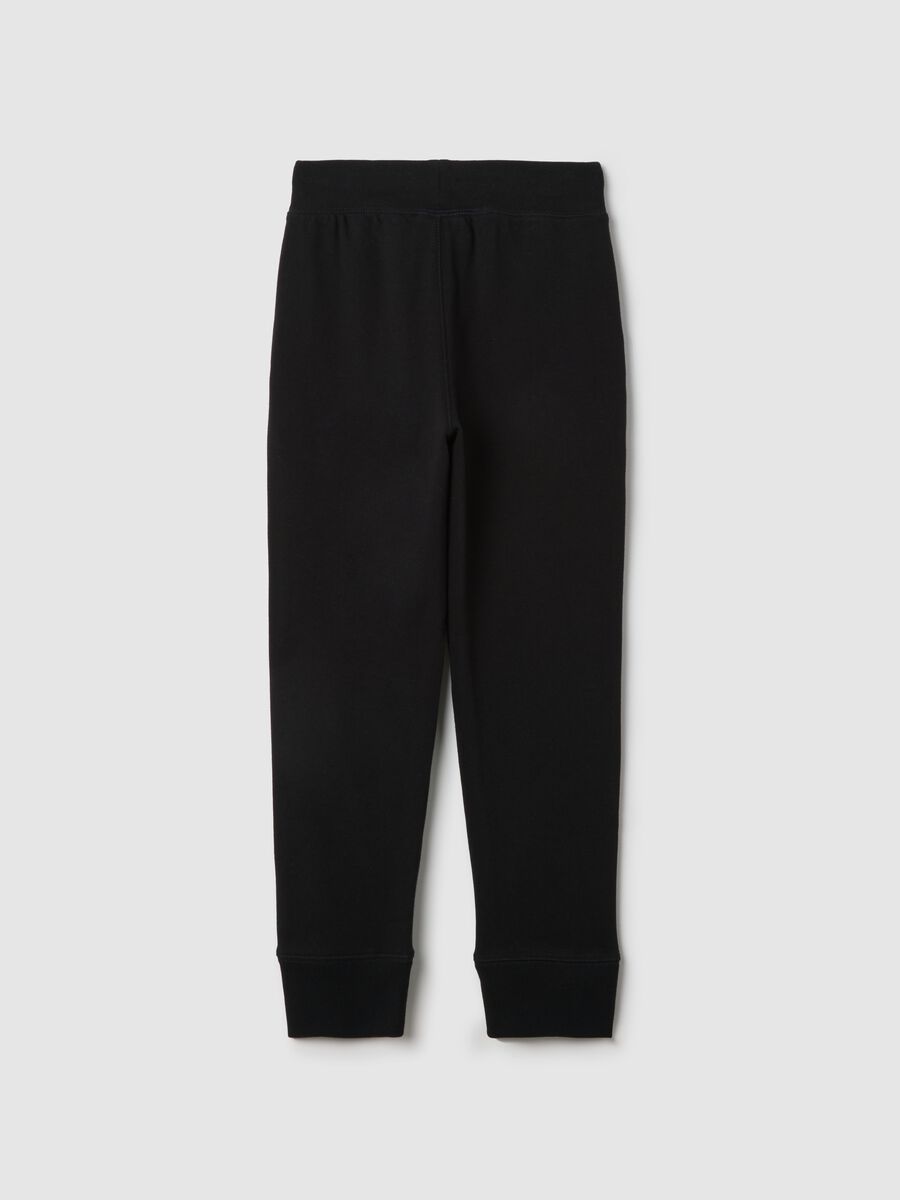 Pantaloni sportivi neri con logo GAP Bambino_1