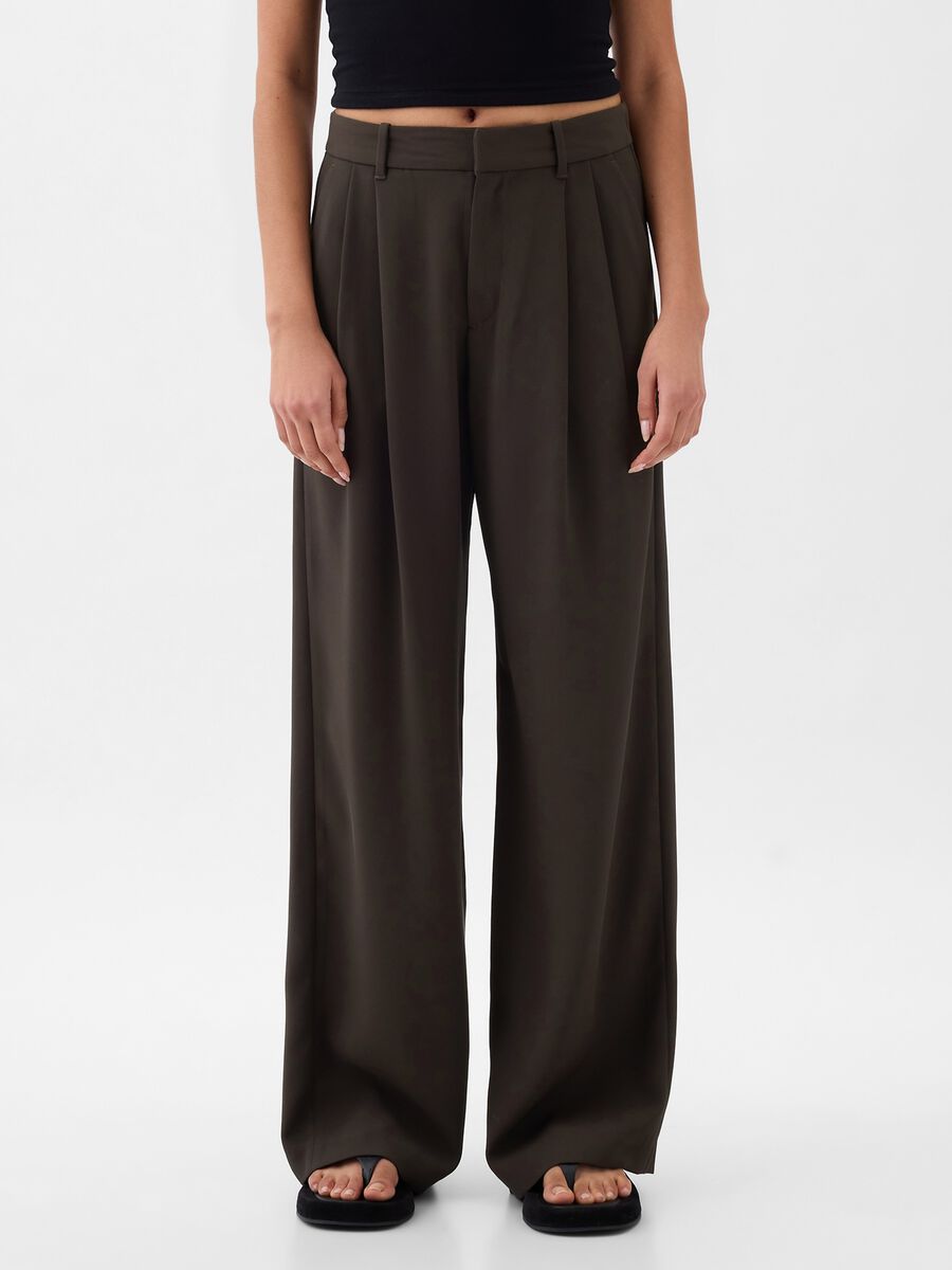 Pantalone a gamba larga con pinces Donna_1