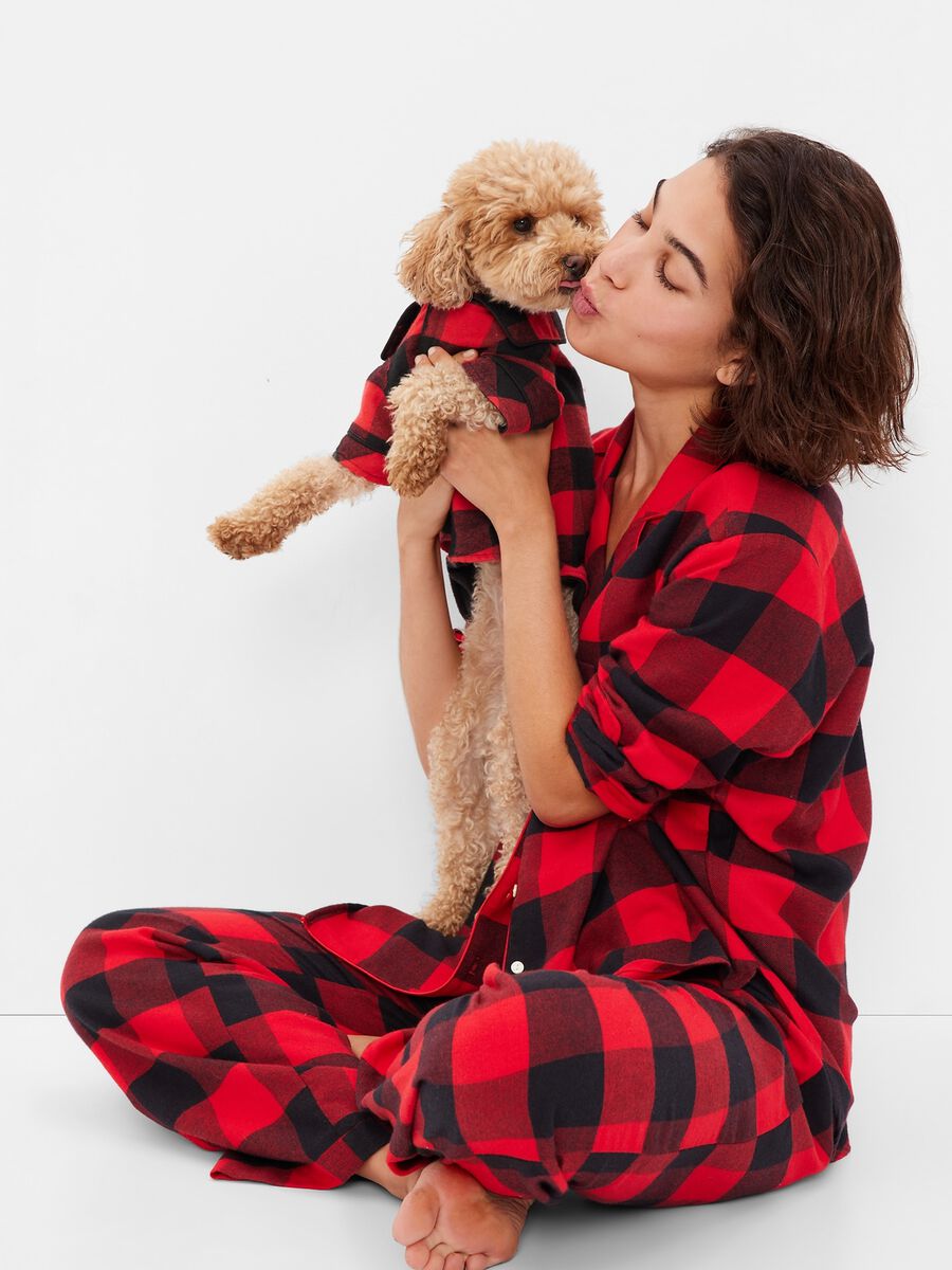 Long pyjamas in check flannel Woman_0