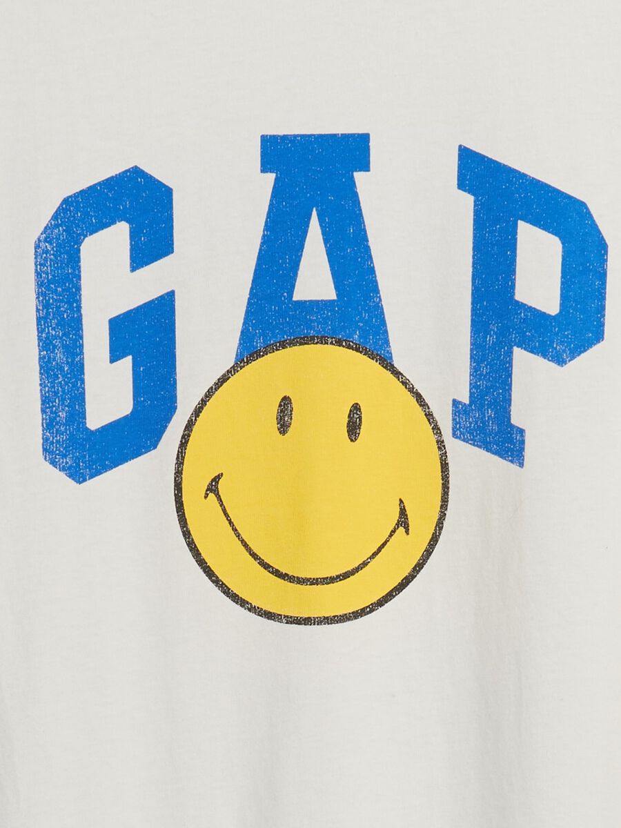T-shirt con stampa Smiley® e logo Uomo_2