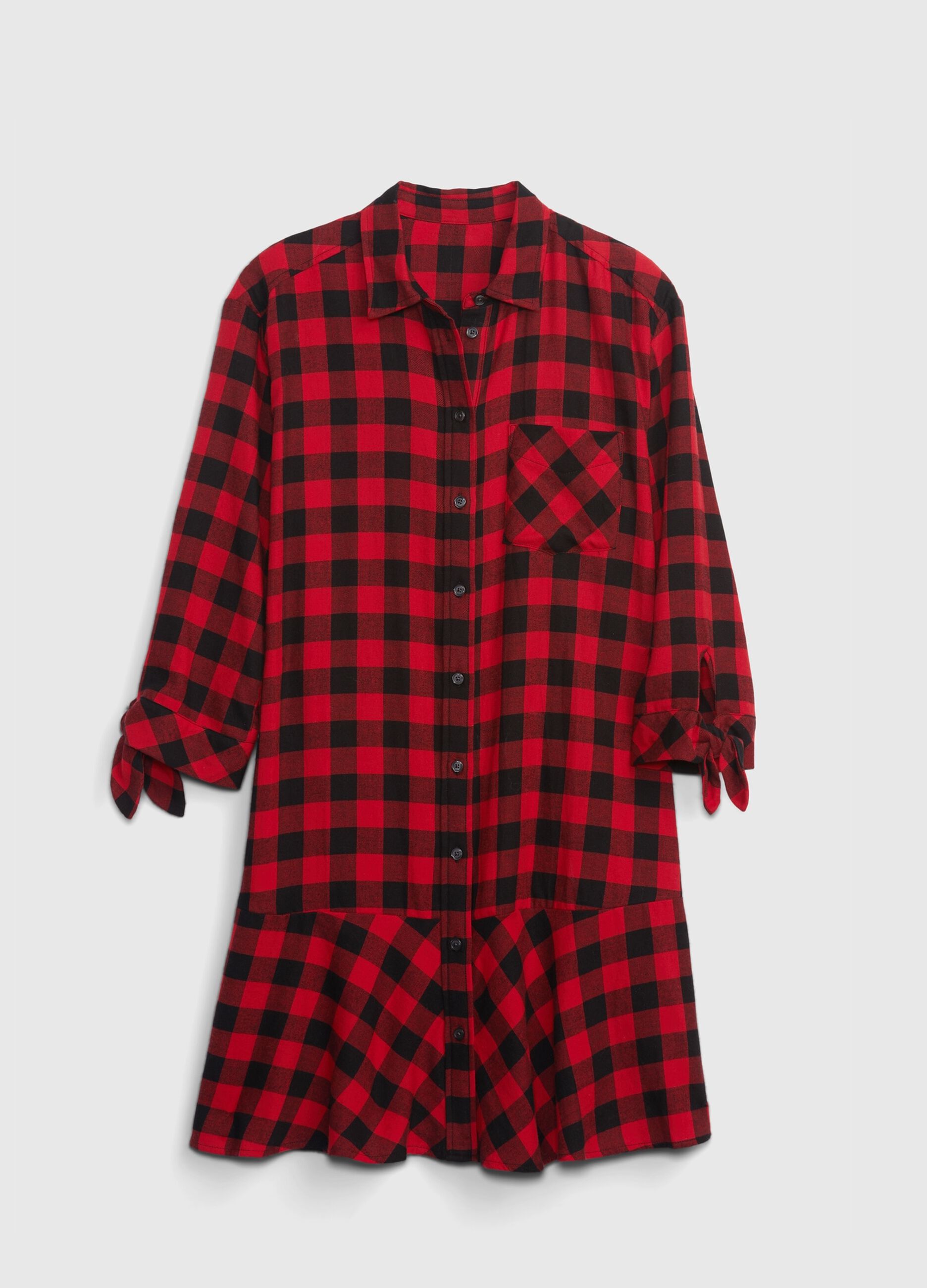 Shirt dress with check pattern_4