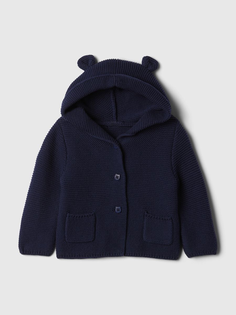 Cardigan blu unisex in cotone Neonato_0