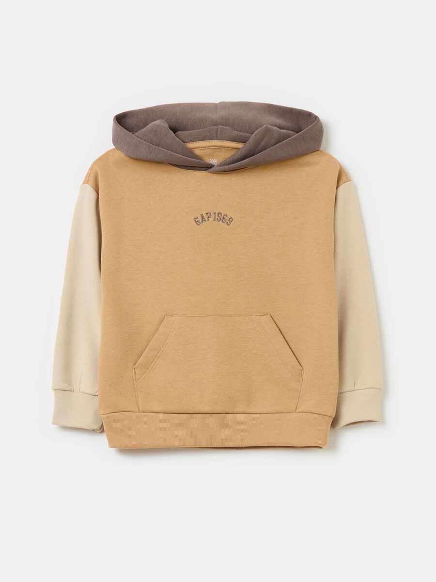Colourblock sweatshirt with hood and logo Boy_0