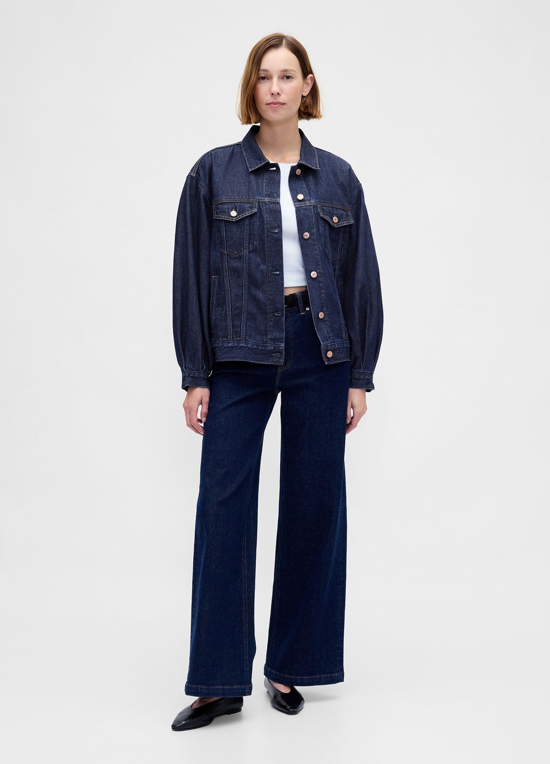 Blue Denim Jacket in Cotton and Lyocell