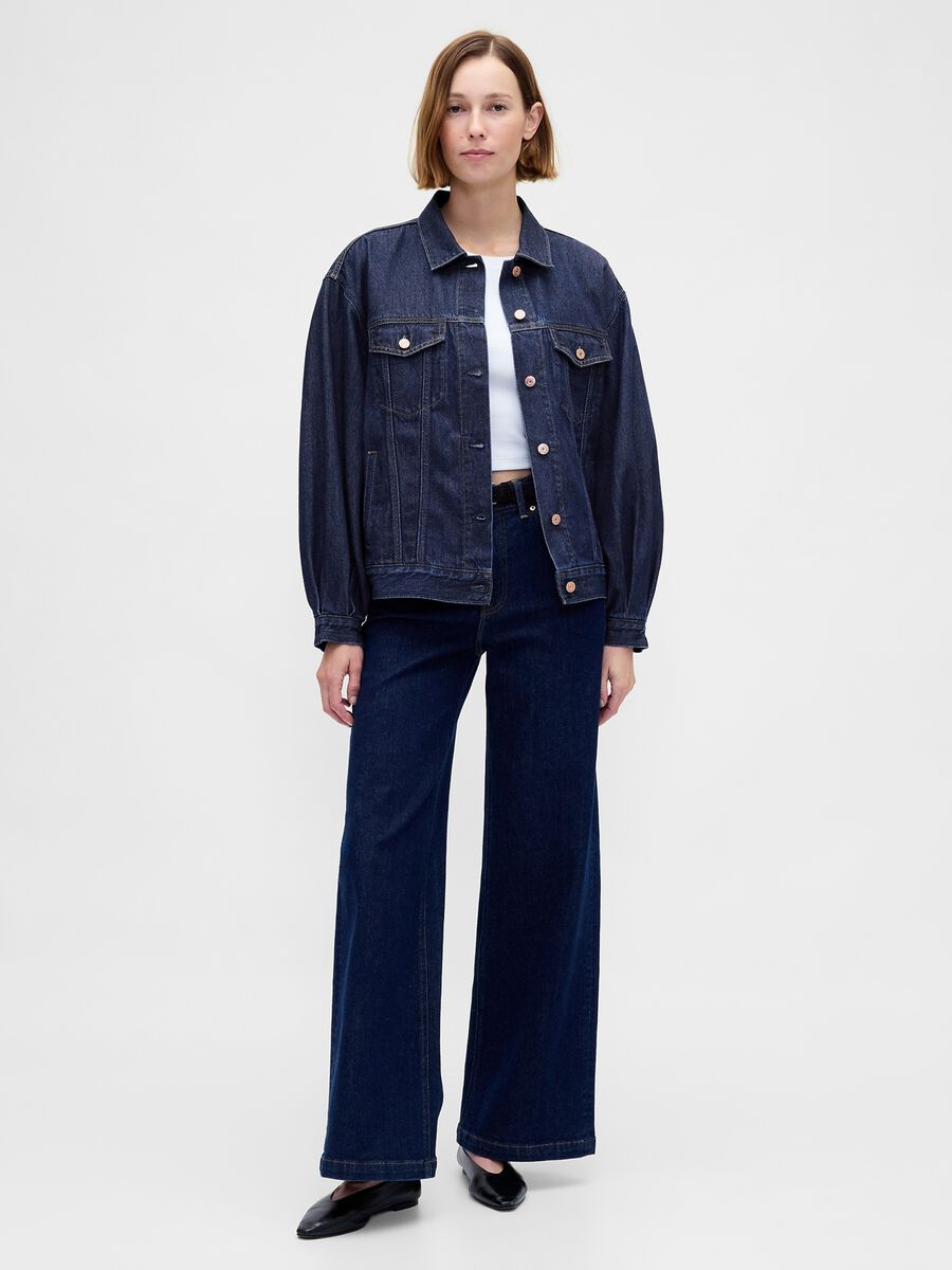 Blue Denim Jacket in Cotton and Lyocell Woman_2