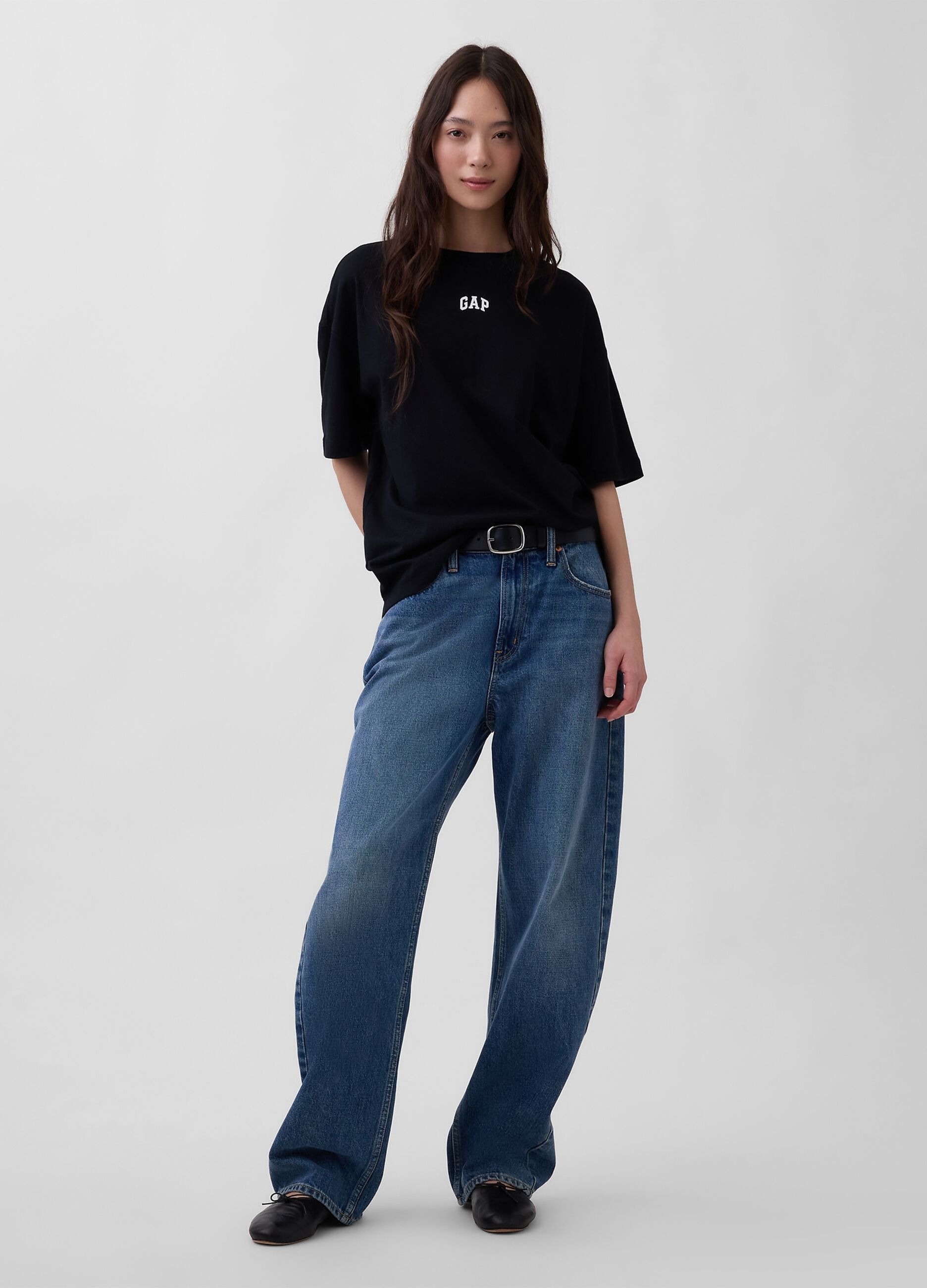 T-shirt in puro cotone a maniche corte con logo GAP