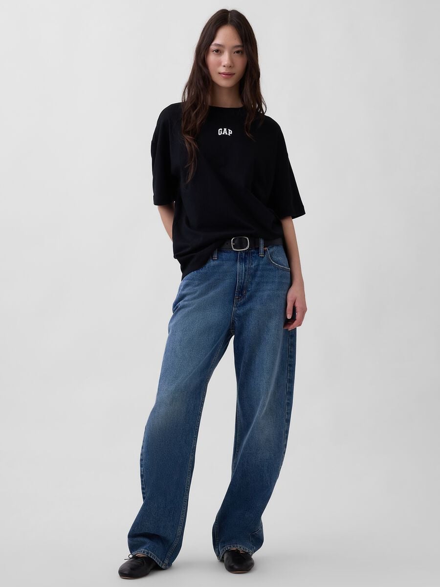 T-shirt in puro cotone a maniche corte con logo GAP Donna_2