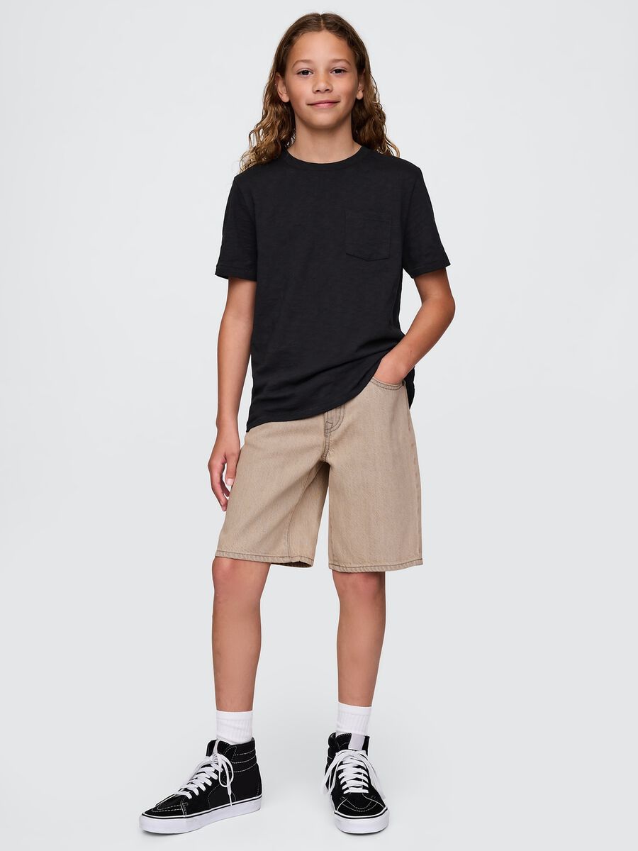 Bermuda beige in denim Bambino_0