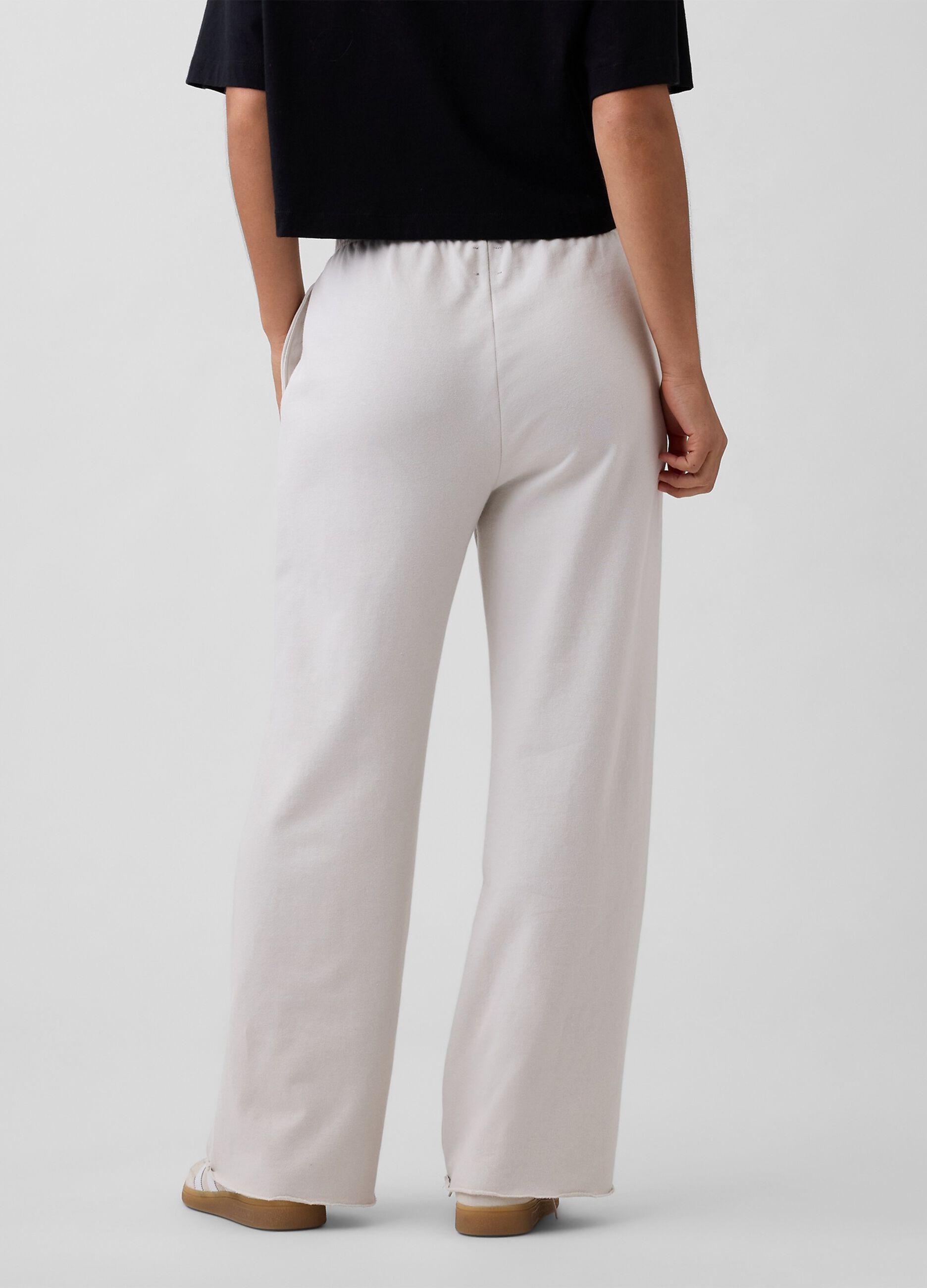 Pantaloni wide leg in misto cotone