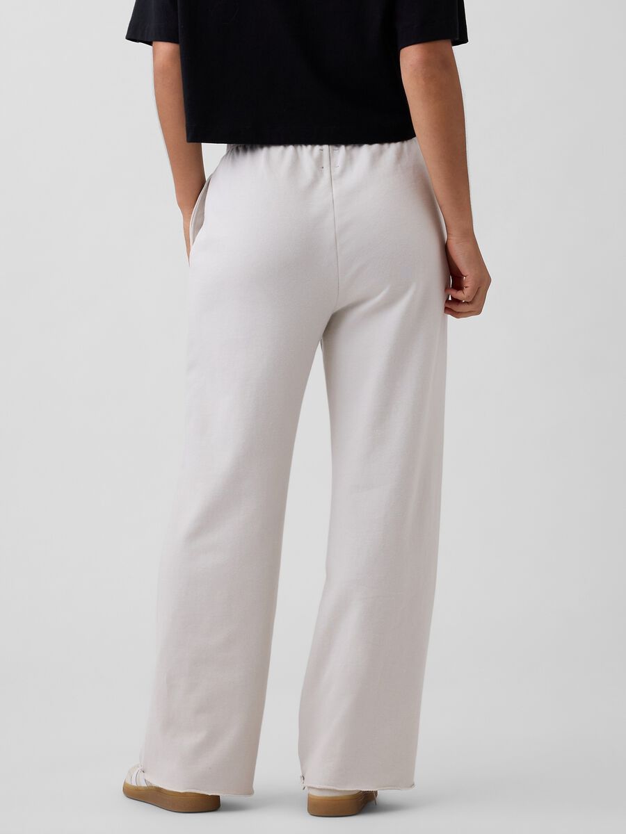 Pantaloni wide leg in misto cotone Donna_2