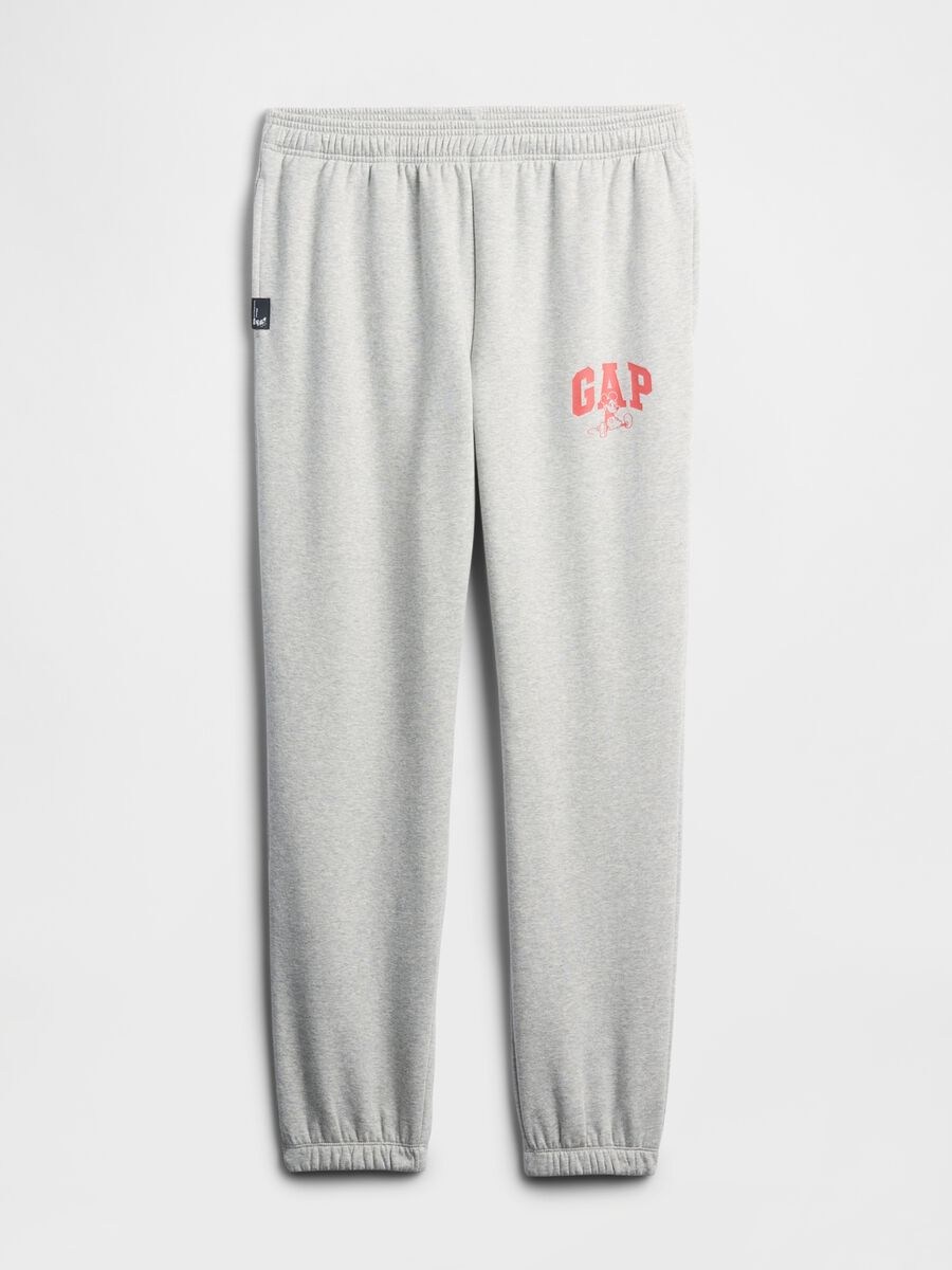 Pantaloni grigi jogger in misto tessuto Uomo_3