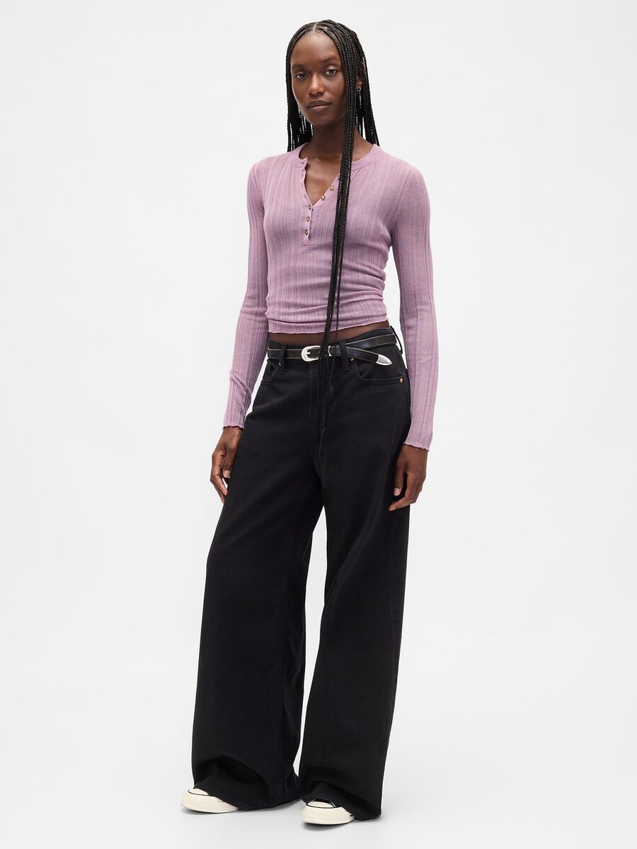 Purple acrylic blend jumper Woman_2