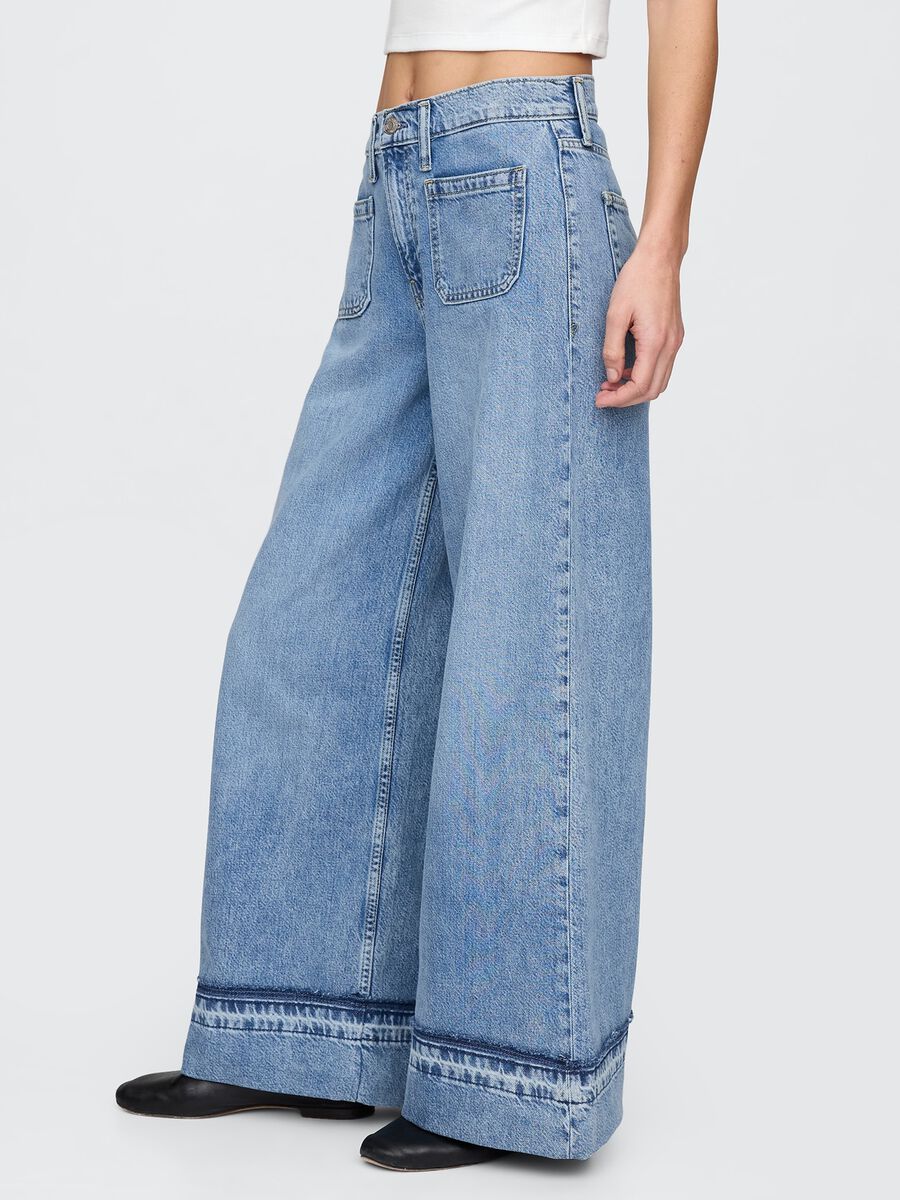 Jeans a gamba larga in denim Gap Donna_2