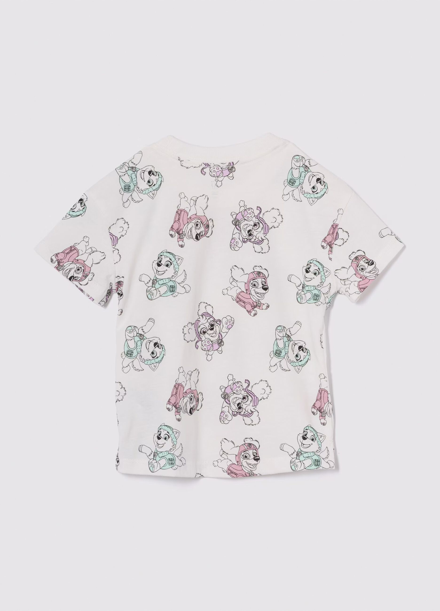 T-shirt bianca in cotone con stampa Paw Patrol_1