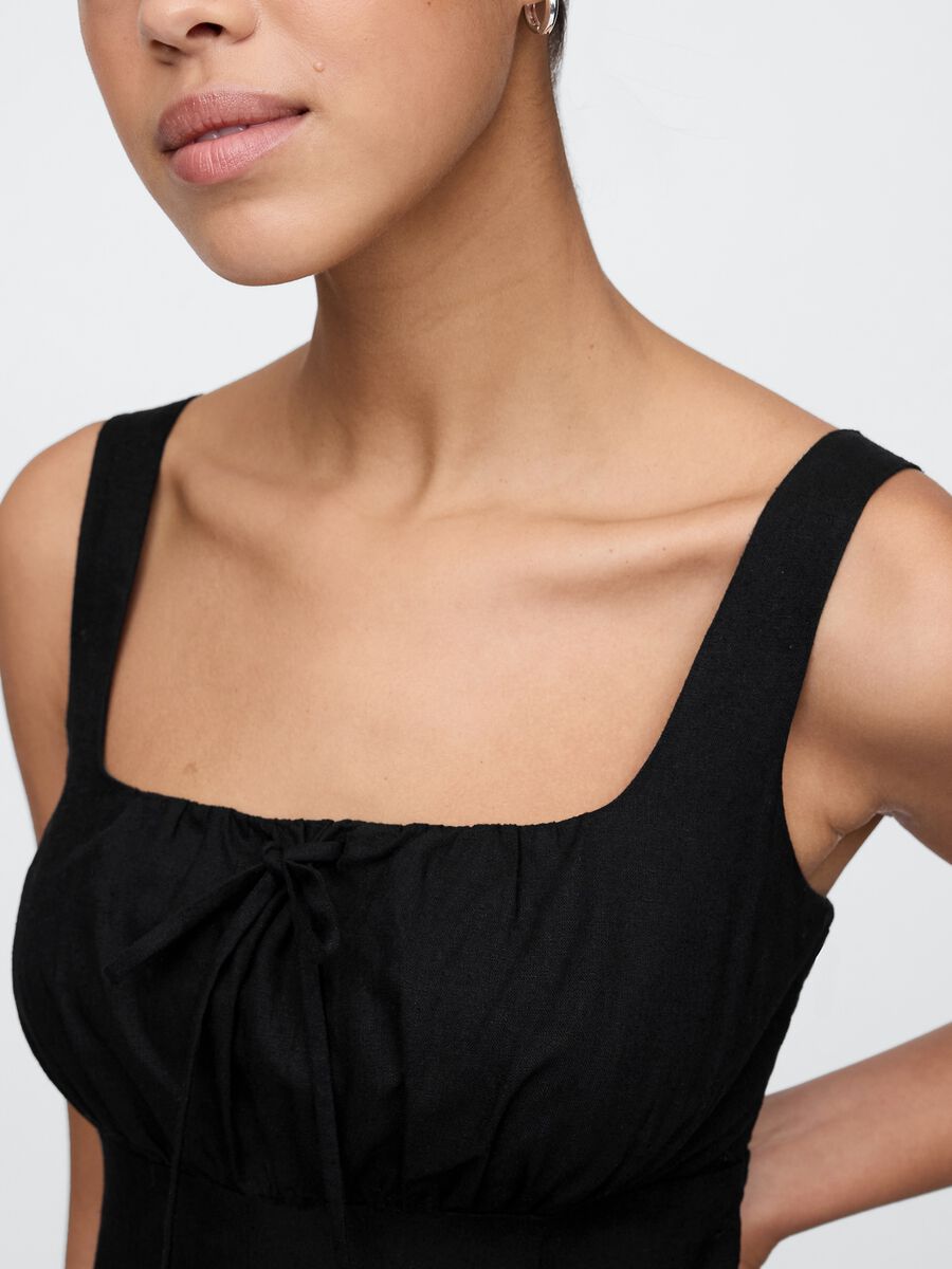 Abito lungo nero in lino e viscosa Gap Donna_3
