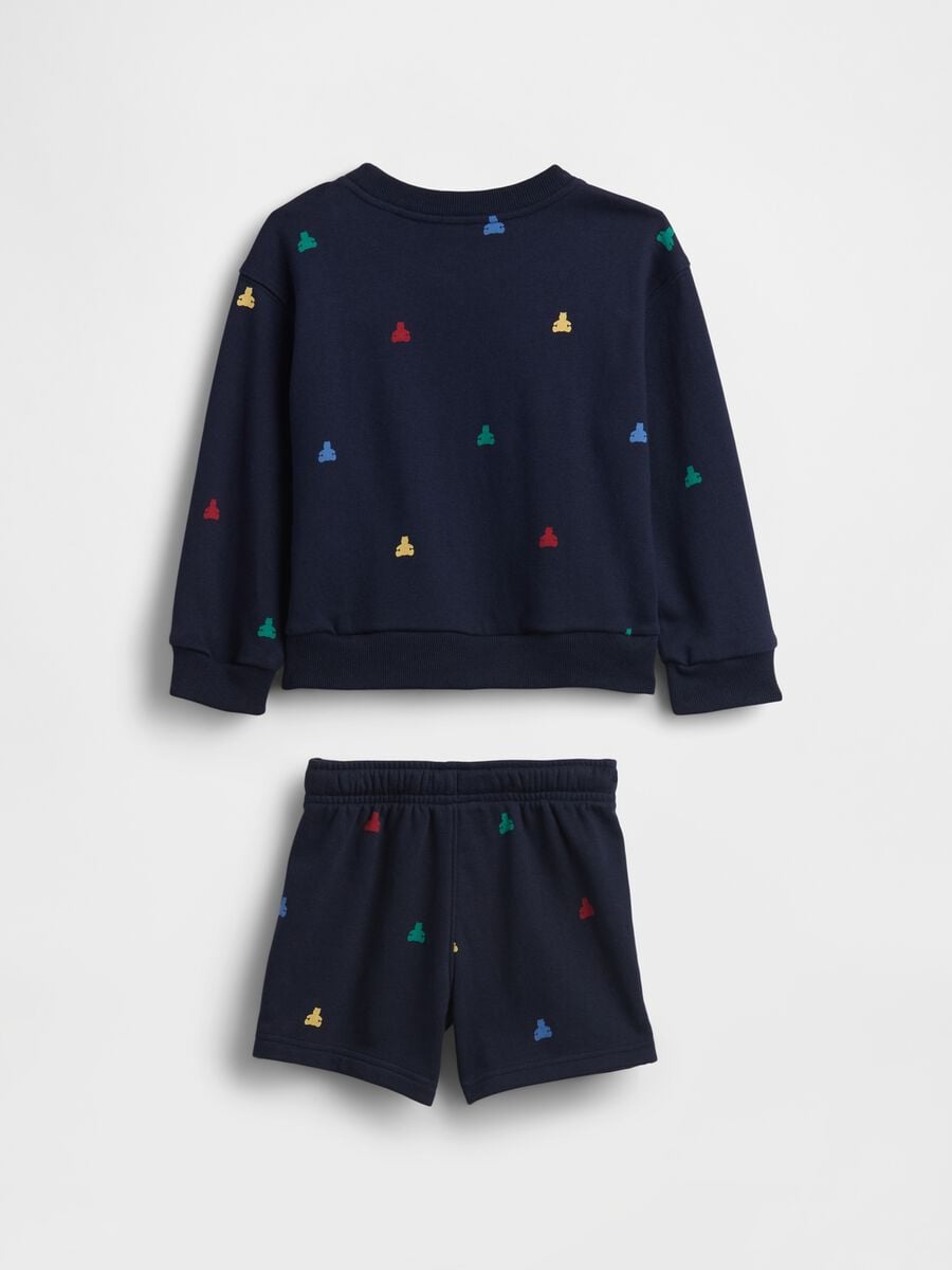 Set felpa e shorts in misto cotone con logo GAP Bimbo_2