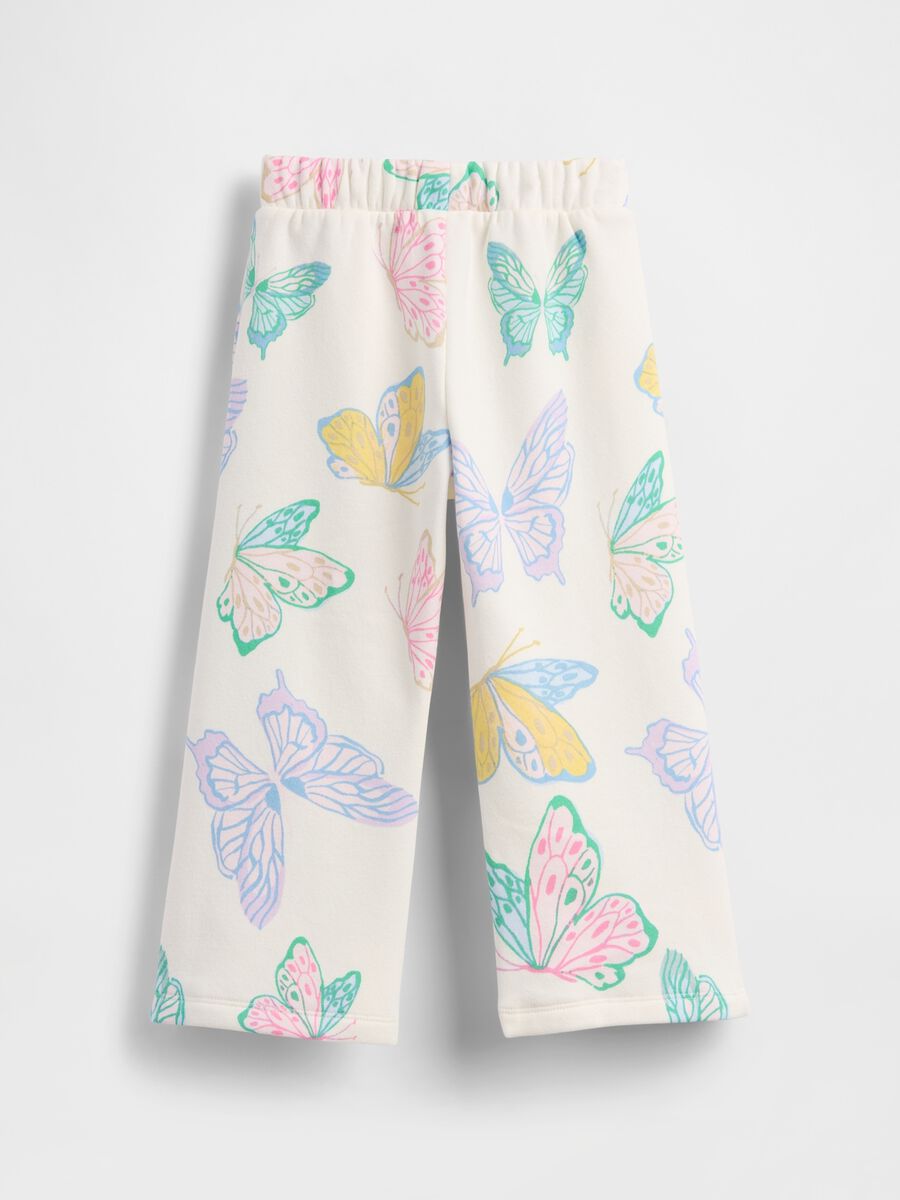 Multicolor cotton blend trousers for baby girls with butterfly motifs Baby Girl_1