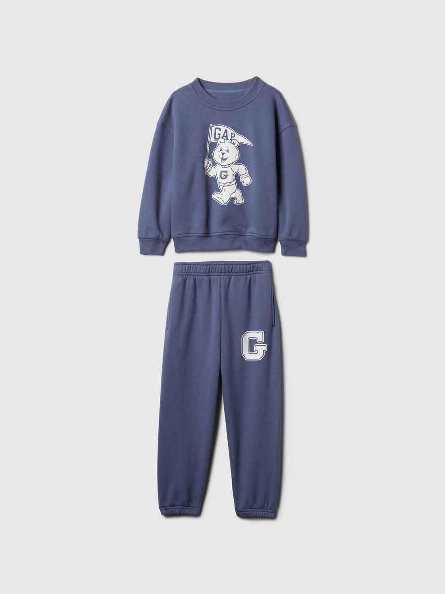 Jogging set con stampa orsetto e logo Bimbo_0