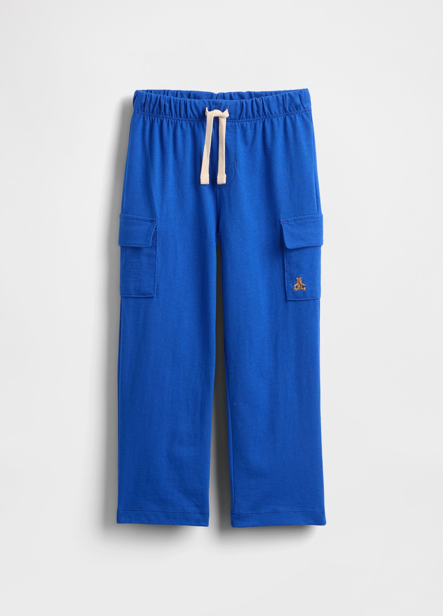 Pantaloni blu cargo in cotone