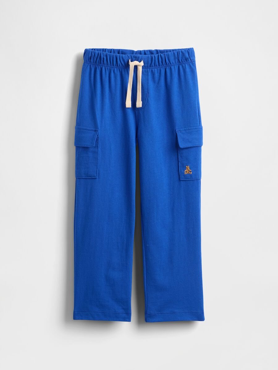 Pantaloni blu cargo in cotone Bambino_0