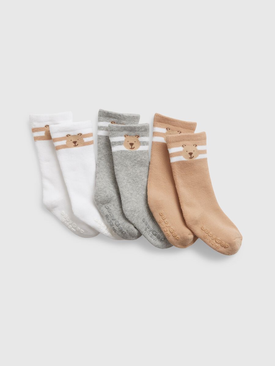 Three-pair pack socks with teddy bear design Newborn_0