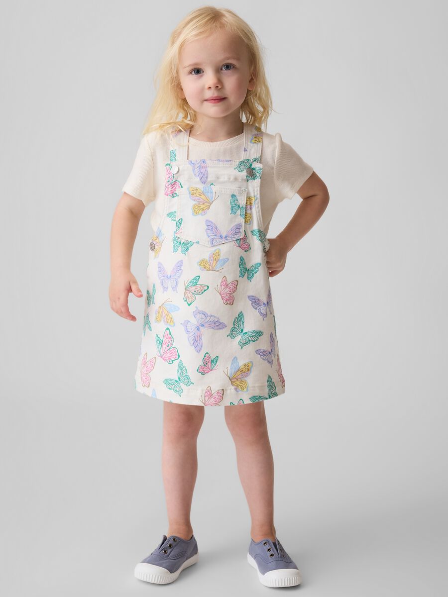 Vestito in cotone con stampa di farfalle Bimba_0