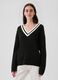 Pullover oversize con profili rigati_0
