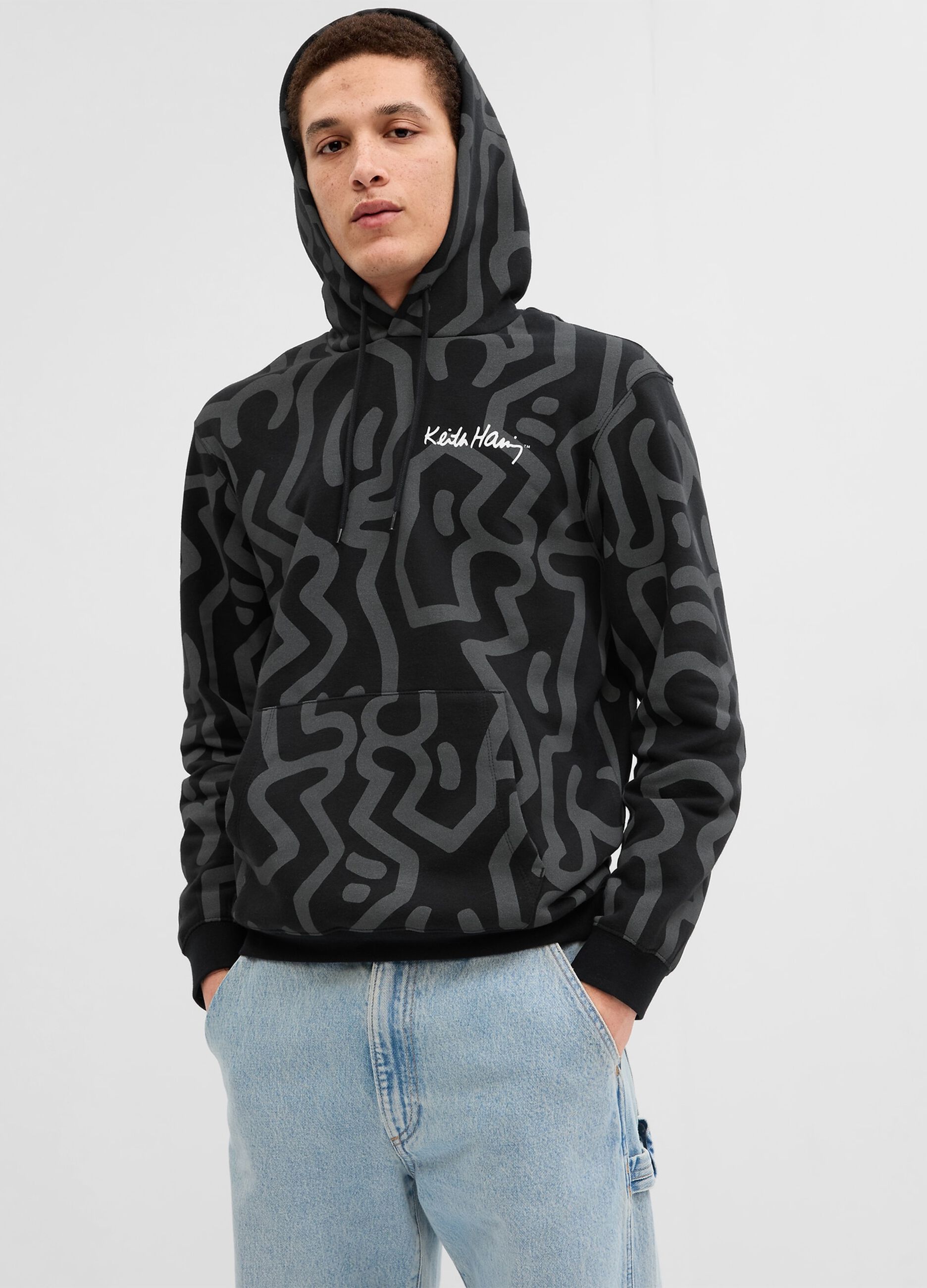 Hoodie with Keith Haring print